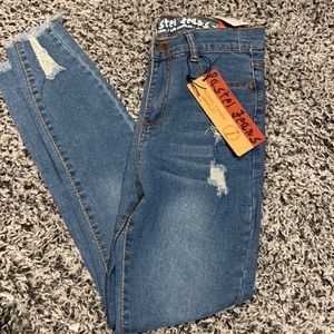 Pastel super high rise jean